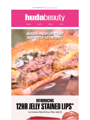 HudaBeauty - Burger-proof lip stain? Huda puts it to the test!