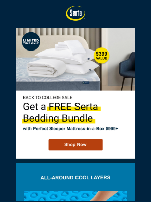 Serta - Get a free Serta Bedding Bundle