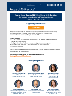 Research To Practice - October to March: A CME/MOC Nationwide Grand Rounds CLL Series