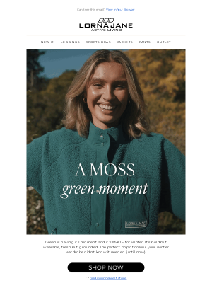 Lorna Jane (Australia) - Moss Green: Made for Winter