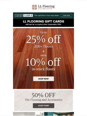 LL Flooring - 🔥 Sizzling Savings on Flooring: Up to 25% Off + Extra 10% In-Stock!