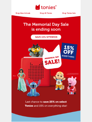 tonies - 15% off sitewide ends soon