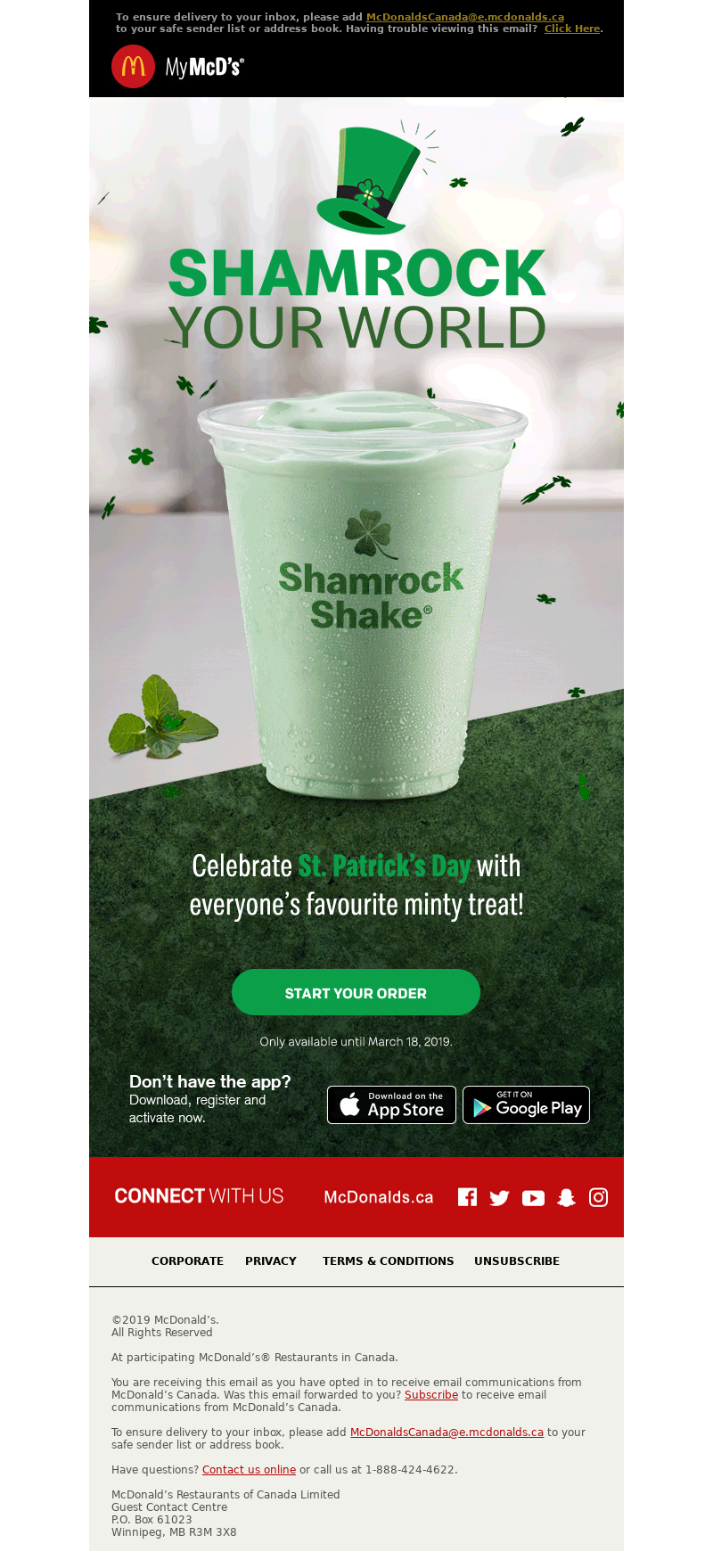 McDonald's (Canada) - Celebrate St. Patrick’s Day in ☘️Shamrock style☘️