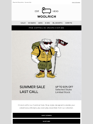 Woolrich - Last Chance for Up to 50% Off