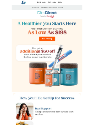Diet Direct - Weight Loss, Your Way 💙 Save a Bonus $50 on GLP-1 Meds