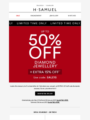 H.Samuel(United Kingdom) - Take an extra 15% off sale diamonds