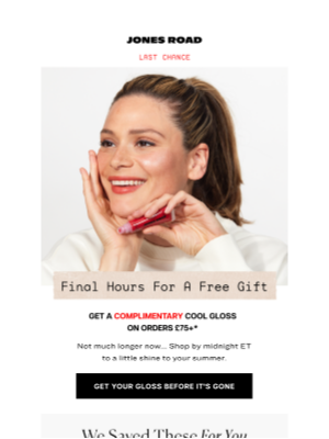 Jones Road Beauty - Last Chance for a FREE Cool Gloss
