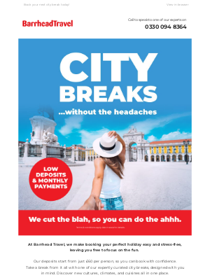 Barrhead Travel (United Kingdom) - Discover your next City Break with Barrhead Travel | Low deposits & monthly payments