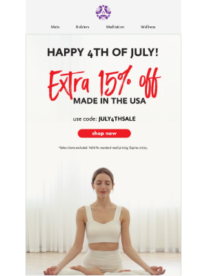 Hugger Mugger - Celebrate the 4th with 15% Off USA-Made Yoga Gear!