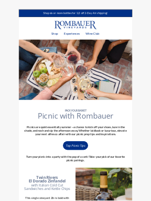 Rombauer Vineyards - Pack Your Basket and Text Your Friends