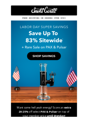 Smoke Cartel - Labor Day Sale starts now🏃