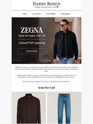 Harry Rosen - ZEGNA Fall '25 New Arrivals: Casual Layering