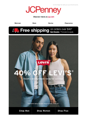 JCPenney - Super savings: 40% Off Levi's® online only