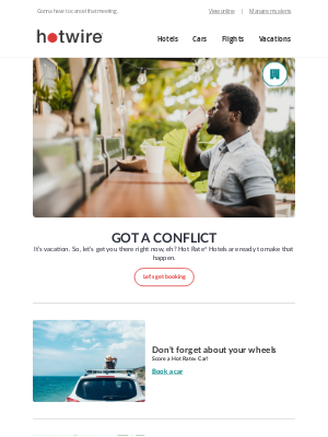 Hotwire - ✌️ BRB, gotta book an awesome vacation...like right now