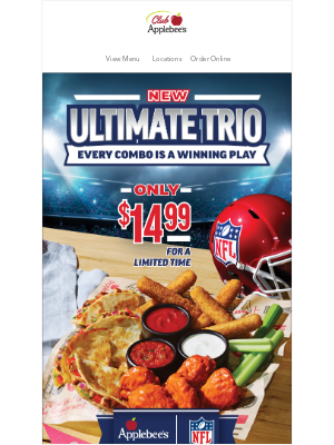 Applebee's - 🤤 Build your own Ultimate Trio for just $14.99