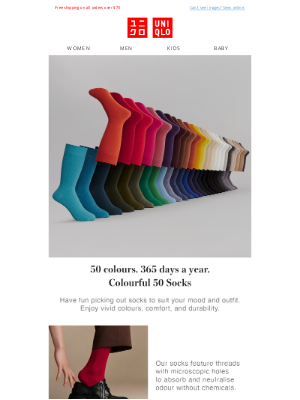 UNIQLO Australia - Masterpiece: Colourful 50 Socks