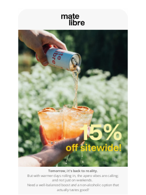 Mate Libre - 15% off sitewide!