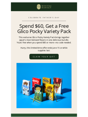 Bokksu - Father’s Day Just Got Sweeter – Free Pocky for Him or for You!