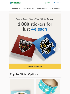 UPrinting - Crowd Favorite: 1,000 Stickers, Only 4¢ Each