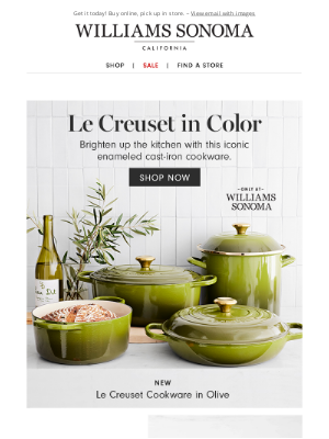 Williams Sonoma - Add instant color to your kitchen with Le Creuset