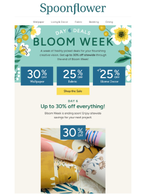 Spoonflower - Bloom Week Day 6 Deals