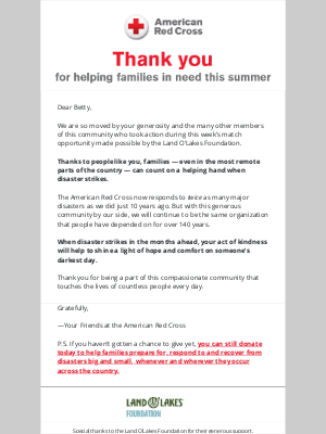 American Red Cross - A thanks to you and this community  ❤
