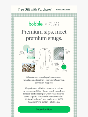 Bobbie - Your FREE Bobbie x Petite Plume Romper 💤🍼