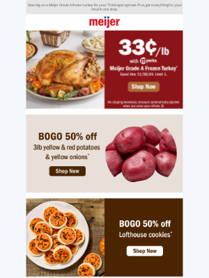 Meijer - Save Big on Frozen Turkeys + Even More Deals