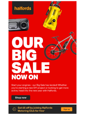 Halfords (United Kingdom) - Freeze! Big SALE savings ahead