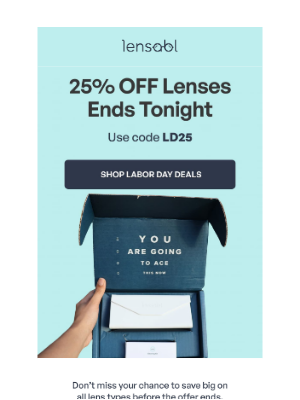 Lensabl - Labor Day Sale End Tonight! ⏰