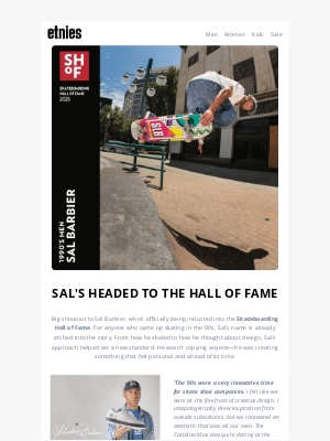 Etnies - Welcome Sal Barbier to the Hall of Fame
