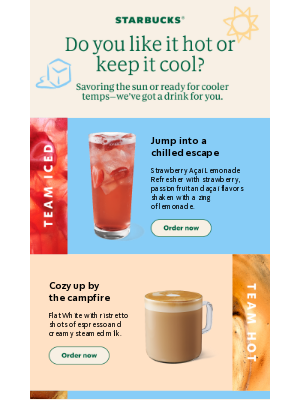 Starbucks - There’s team hot and team iced ☀️ 🧊