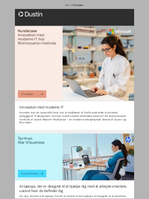 Dustin (Denmark) - Kundecase: Innovation med moderne IT hos BioInnovation Institute
