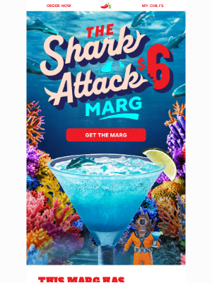 Chili's Grill & Bar - August’s $6 Shark Attack Marg is circling 🍸🦈