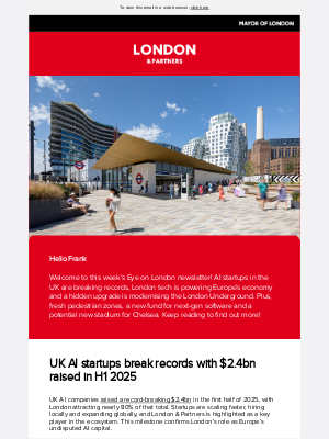 London and Partners (United Kingdom) - This week in London: AI boom, tech growth & exciting urban upgrades