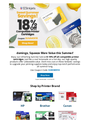 123inkjets - 🔥 Summer Sale LIVE: Get 18% Off Ink!