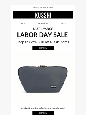 Kusshi - LAST DAY OF LABOR DAY SALE