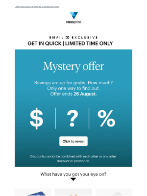 VistaPrint (Australia) - 🔮 Your mystery deal awaits… dare to open?