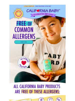 California Baby - Our Products Are Allergy Friendly!