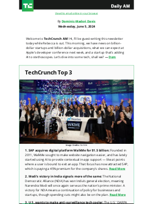 TechCrunch - SAP shells out $1.5B for WalkMe