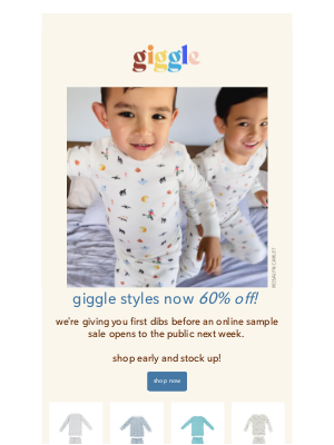 giggle - first dibs on giggle now 60% off!