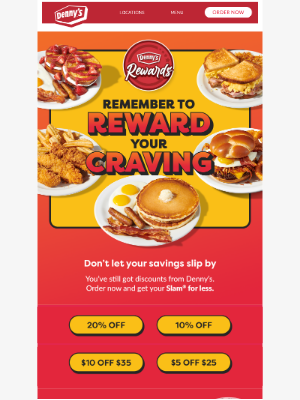 Denny's - You’ve got 20% off 👀