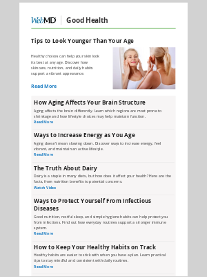 WebMD - Tips to Look Younger Than Your Age