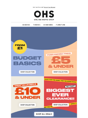 Online Home Shop (United Kingdom) - HUGE Savings | Must-Have Deals | From £1!