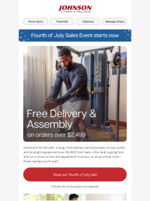 Johnson Fitness - The 4th of July Sales Event starts now!