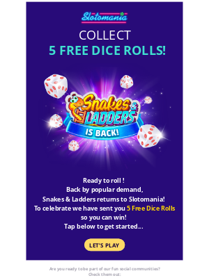 Slotomania Free Slots - Snakes & Ladders is back !
