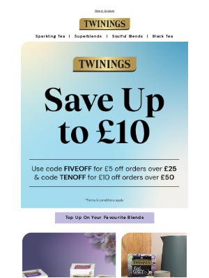 Twinings (United Kingdom) - Save Up to £10 Off Your Order
