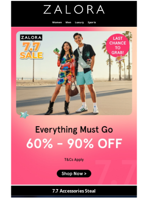 ZALORA Mayalsia - 7.7 Clearance Sale: Limited Time Only ⌛