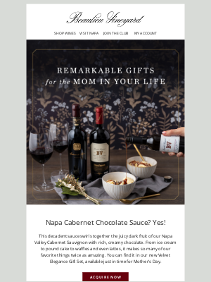Beaulieu Vineyard - Napa Cabernet Chocolate Sauce? Yes!