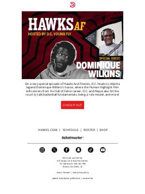 Atlanta Hawks - Dominique Wilkins on Hawks AF OUT NOW 🏆